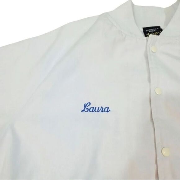 Vintage 80's IBM Paul Rand Design Employee Snap Down Bomber Jacket Size 2XL - Picture 8 of 11